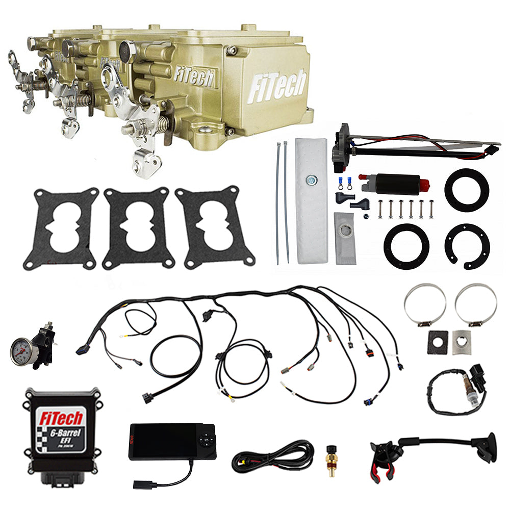 FiTech 36133 Go EFI 3x2 Tri Power 600 HP Classic Gold EFI System Master Kit