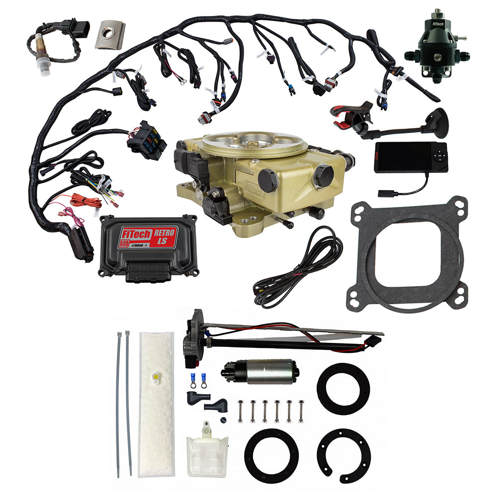 FiTech 36171 Retro LS 650 HP Classic Gold EFI System Master Kit