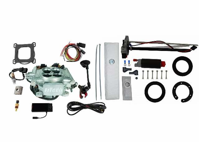 FiTech 36206 Go EFI 4 600 HP Power Adder Bright Alum EFI System w/ GoFuel 340 LPH In Tank Kit
