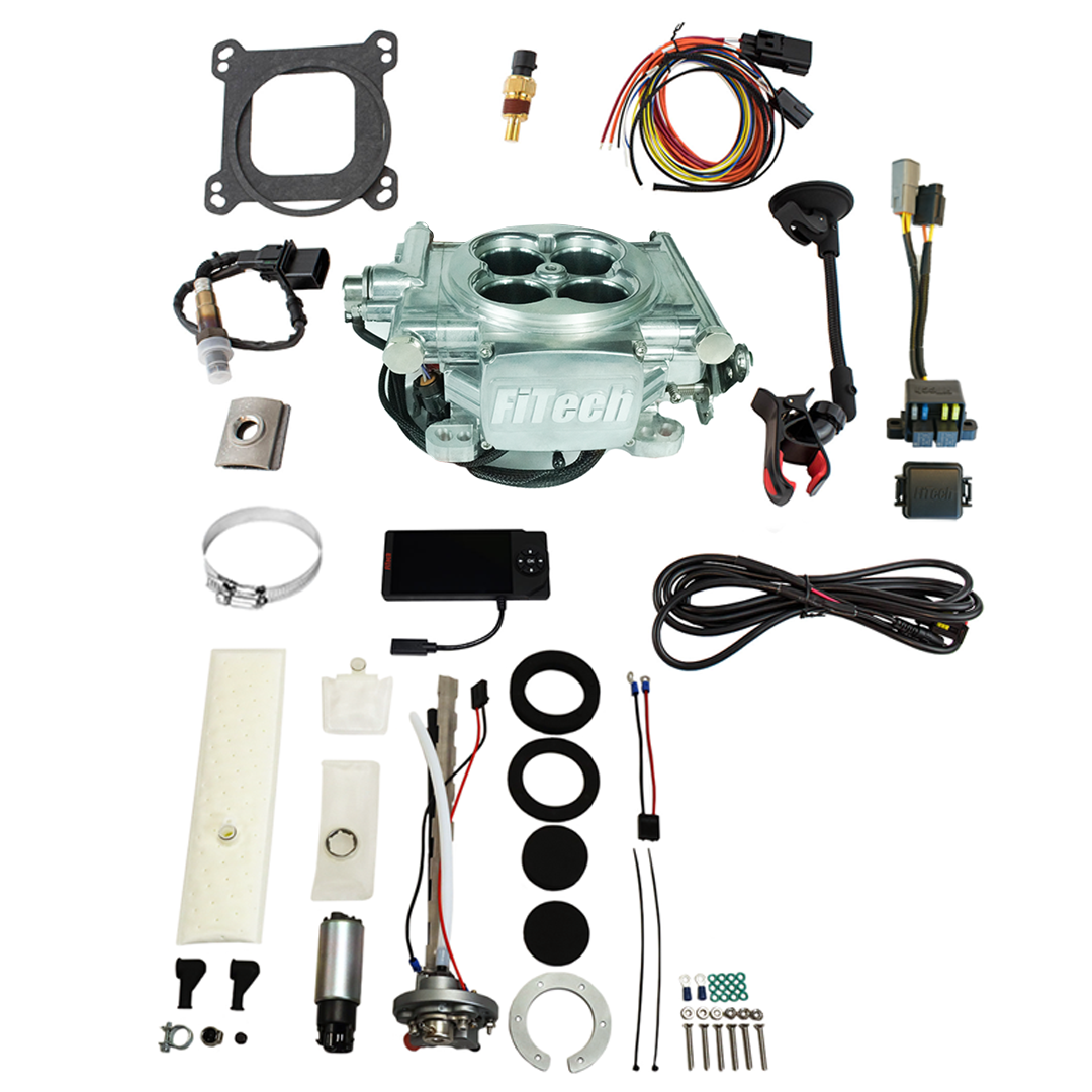 FiTech 36506 Go EFI 4 600 HP Power Adder Bright Aluminum EFI System Master Kit