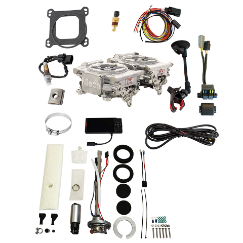 FiTech 36561 Go EFI 2x4 625 HP Bright Aluminum EFI System Master Kit