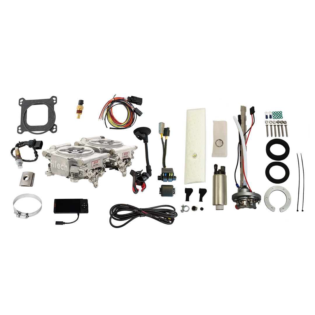 FiTech 36661 Go EFI 2x4 625 HP Bright Aluminum EFI System Master Kit