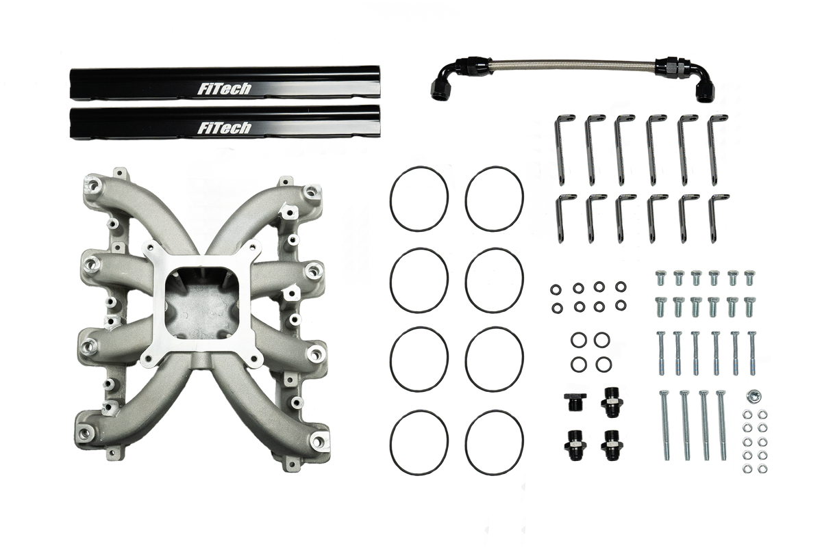 FiTech 37004 LS3 Cast Intake with 4150 Flange and Fuel Rails