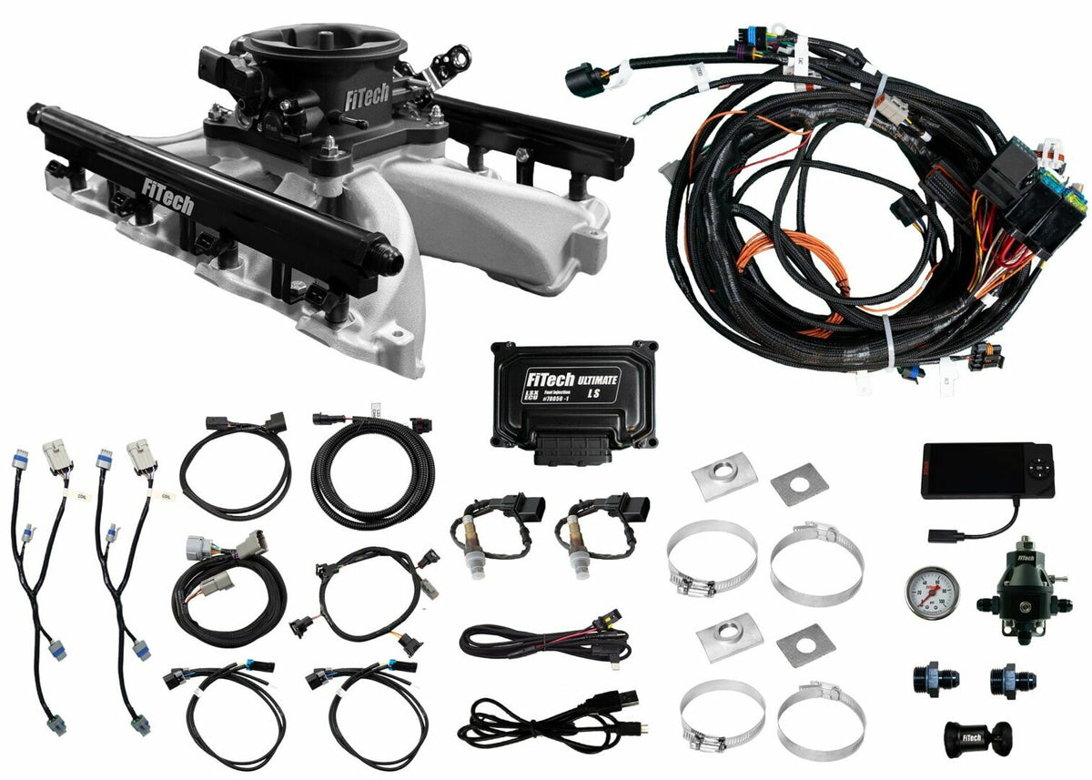 FiTech 37019 Ultra Port LS 1000 HP EFI Black System With LS1 Intake