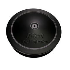 FiTech Black Top 3 Inch Tall Air Filter Assembly With 1.5 Inch Drop Base and Hardware
