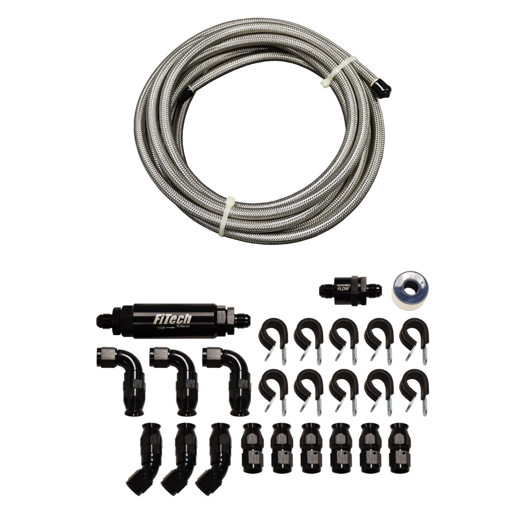 FiTech 51007 Go Fuel AN-6 PTFE Stainless Steel 40 Ft Hose Kit