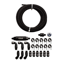 FiTech 51008 Go Fuel AN-6 PTFE Black Stainless Steel 40 Ft Hose Kit