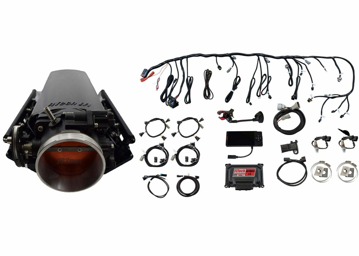 FiTech 70033 Ultimate LS 1000 HP EFI System w/ Long Runner Cathedral Intake and Transm Control