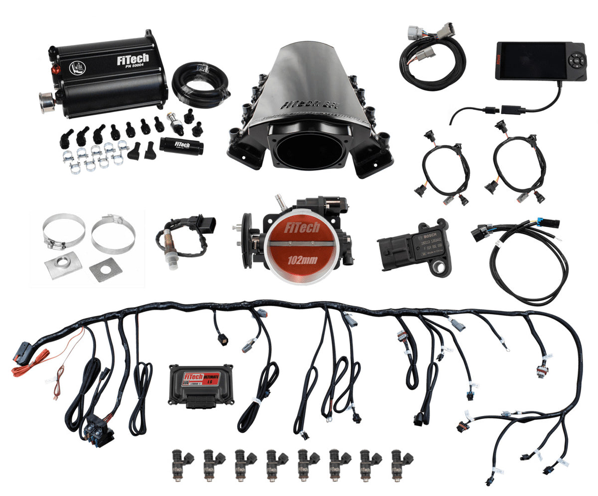 FiTech 75218 Fuel Delivery System, Ultimate LS LS7 Square Port - 750HP w/ Trans Control Plus