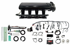 FiTech 76107 Ultimate LS 500 HP EFI System With Long Runner Cathedral Intake, Transm Control