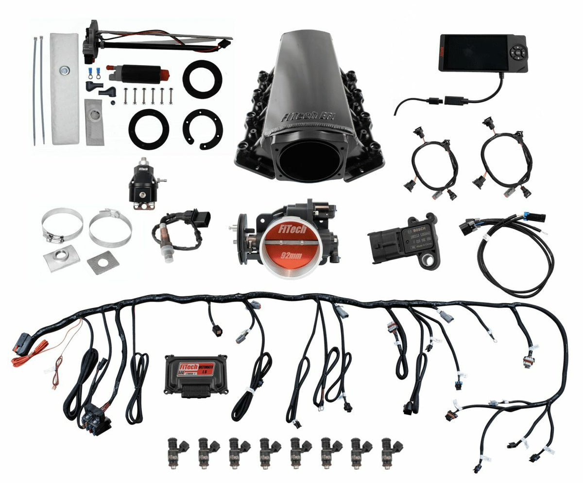 FiTech 76201 Ultimate LS Master Kit 70001 w/ 50015 Go-Fuel In-Tank Module, 54001 regulator
