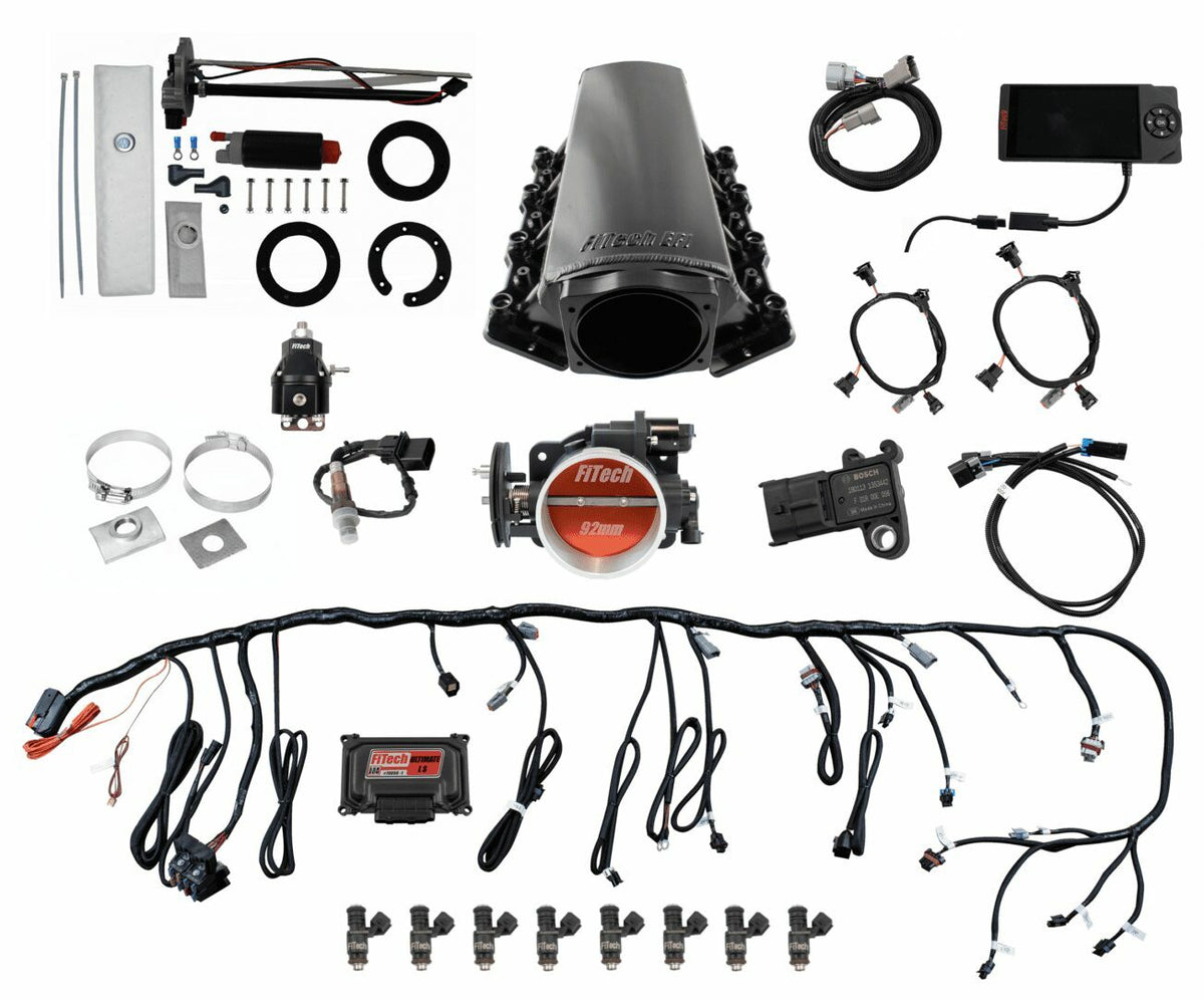 FiTech 76202 Ultimate LS Master Kit 70002 w/ 50015 Go-Fuel In-Tank Module, 54001 regulator