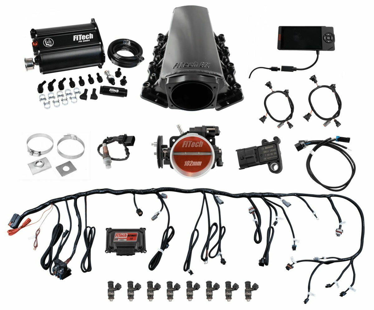FiTech 76208 Ultimate LS Tall Master Kit 70008, 50015 Go-Fuel In-Tank Module, 54001 regulator