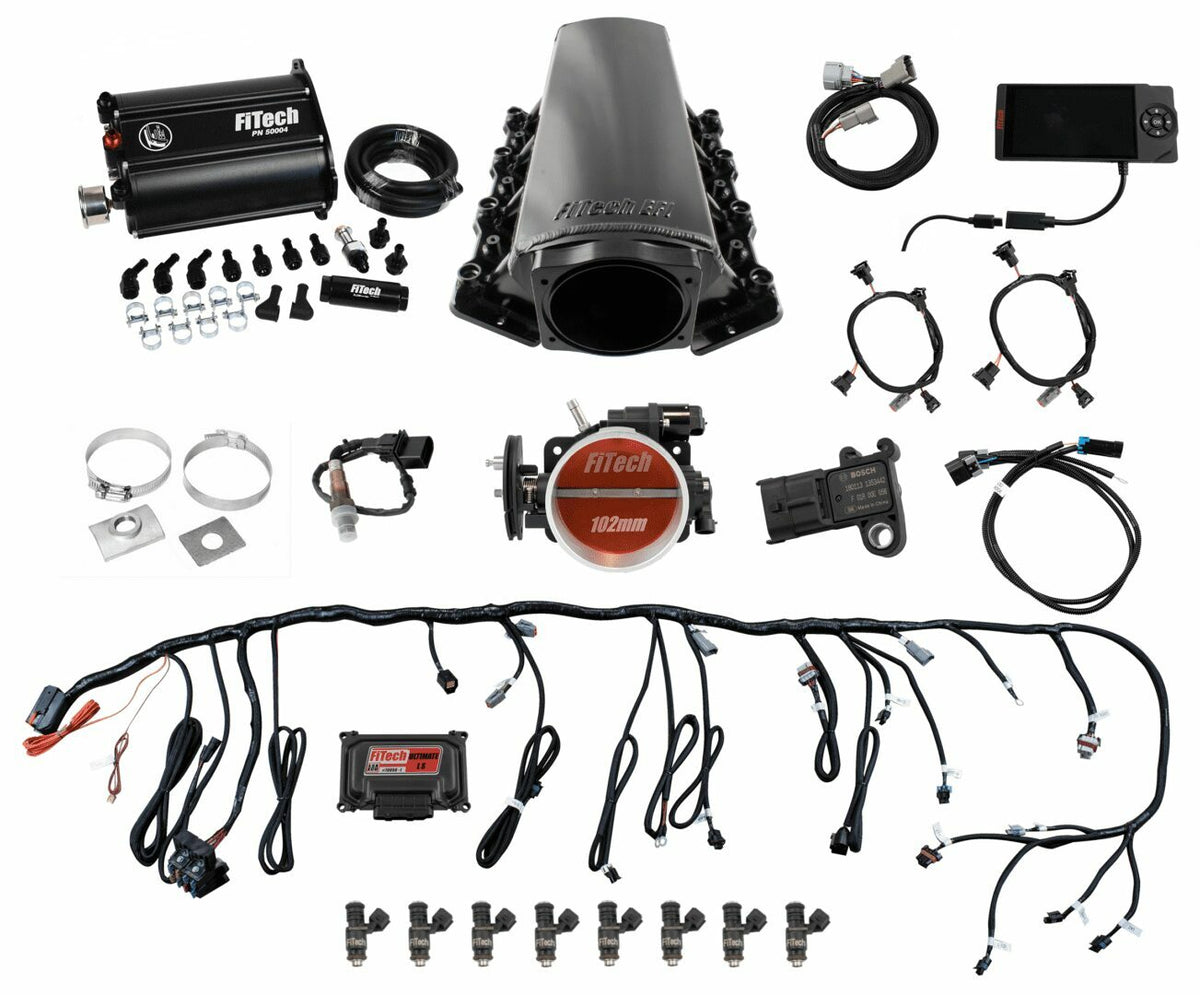 FiTech 76209 Ultimate LS Tall Master Kit 70009, 50015 Go-Fuel In-Tank Module, 54001 regulator