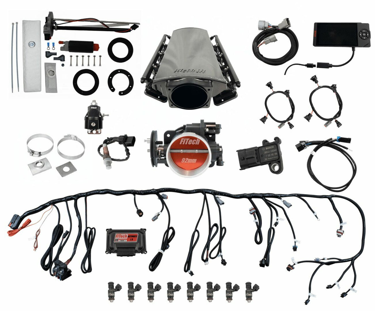 FiTech 76212 Ultimate LS Master Kit 70012 w/ 50015 Go-Fuel In-Tank Module, 54001 regulator