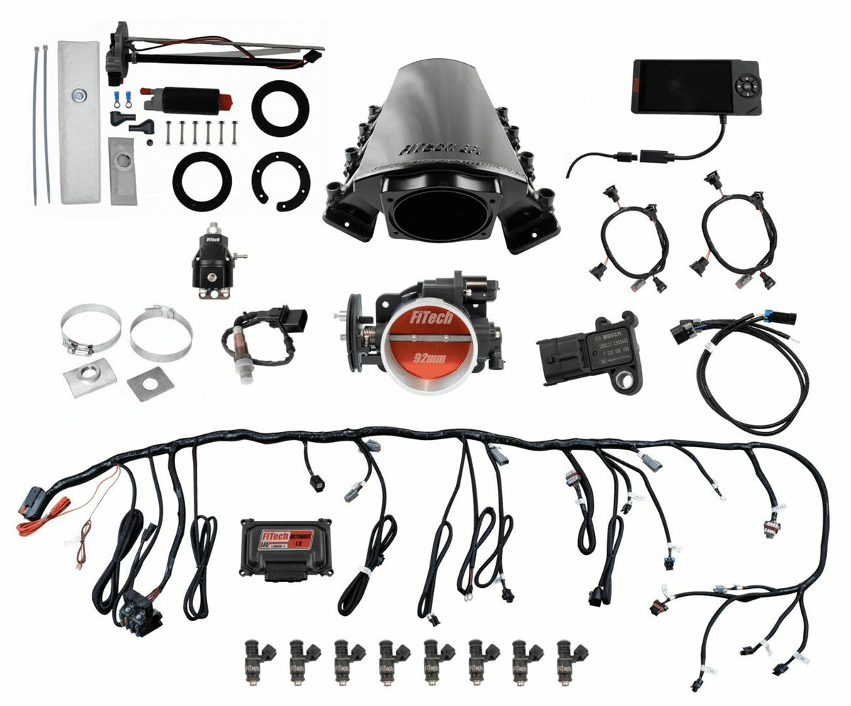 FiTech 76215 Ultimate LS Master Kit 70015 w/ 50015 Go-Fuel In-Tank Module, 54001 regulator