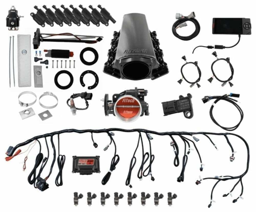 FiTech 78602 Ultimate LS Master Kit 70002 w/ 50015 Go-Fuel In-Tank Module, 54001 regulator