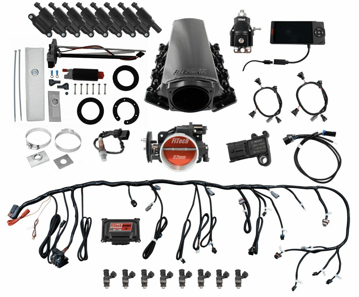 FiTech 78606 Ultimate LS Tall Master Kit 70006, 50015 Go-Fuel In-Tank Module, 54001 regulator
