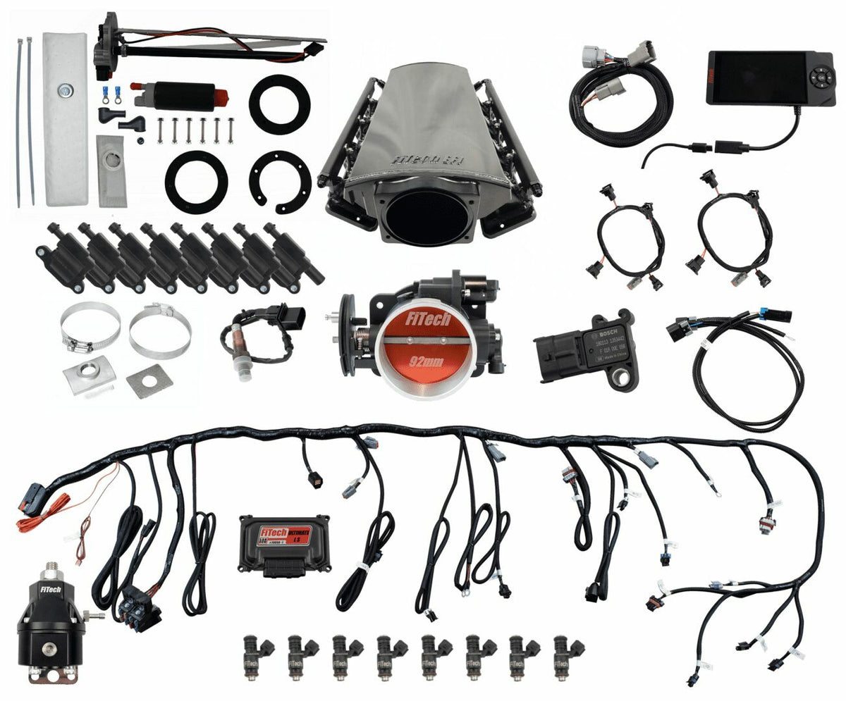 FiTech 78612 Ultimate LS Master Kit 70012 w/ 50015 Go-Fuel In-Tank Module, 54001 regulator