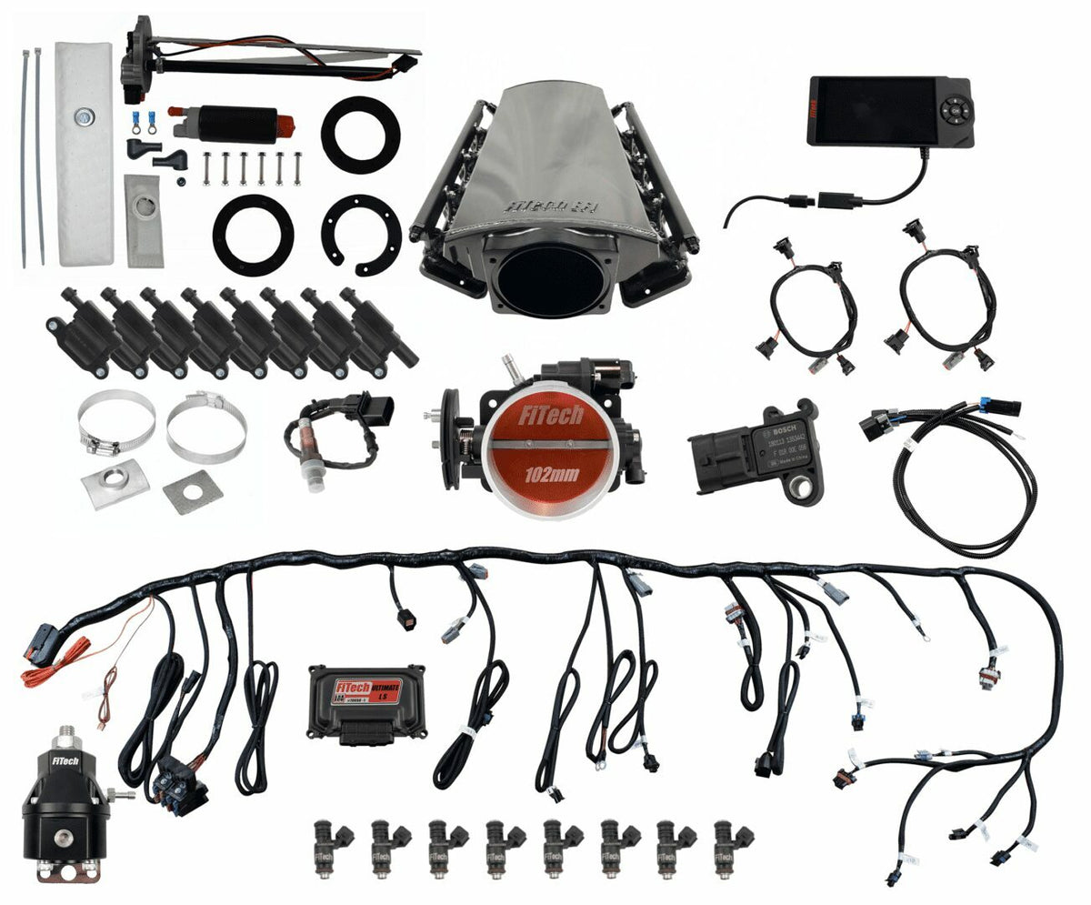 FiTech 78613 Ultimate LS Master Kit 70013 w/ 50015 Go-Fuel In-Tank Module, 54001 regulator