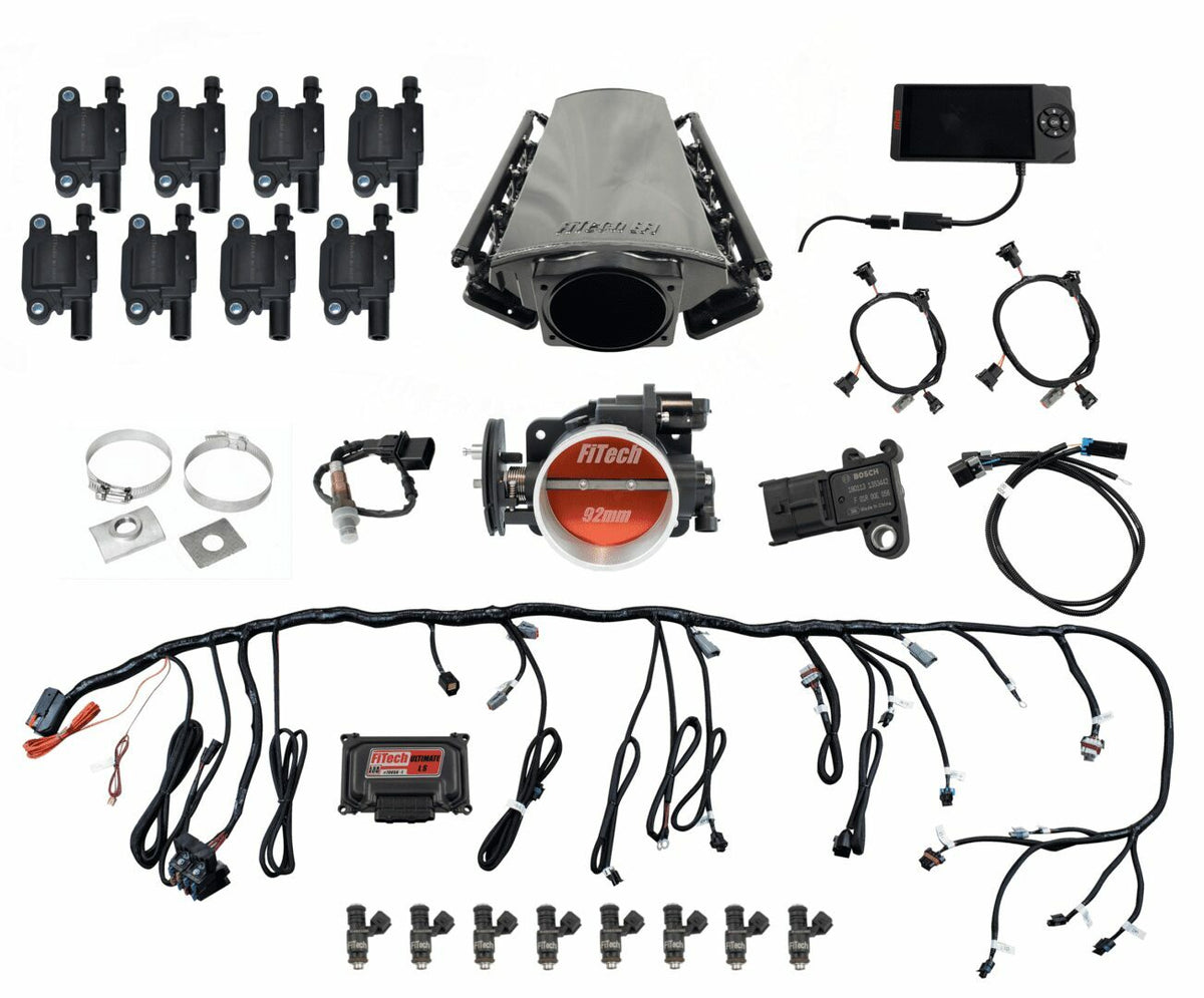 FiTech 79011 Ultimate LS Kit LS3/L92 - 500HP w/o Trans Control, w/ led coil pack set