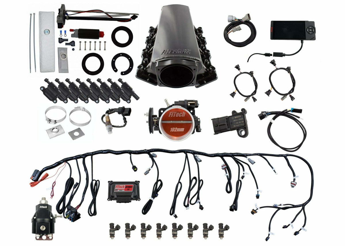 FiTech 79604 Ultimate LS Master Kit 70004 w/ 50015 Go-Fuel In-Tank Module, 54001 regulator