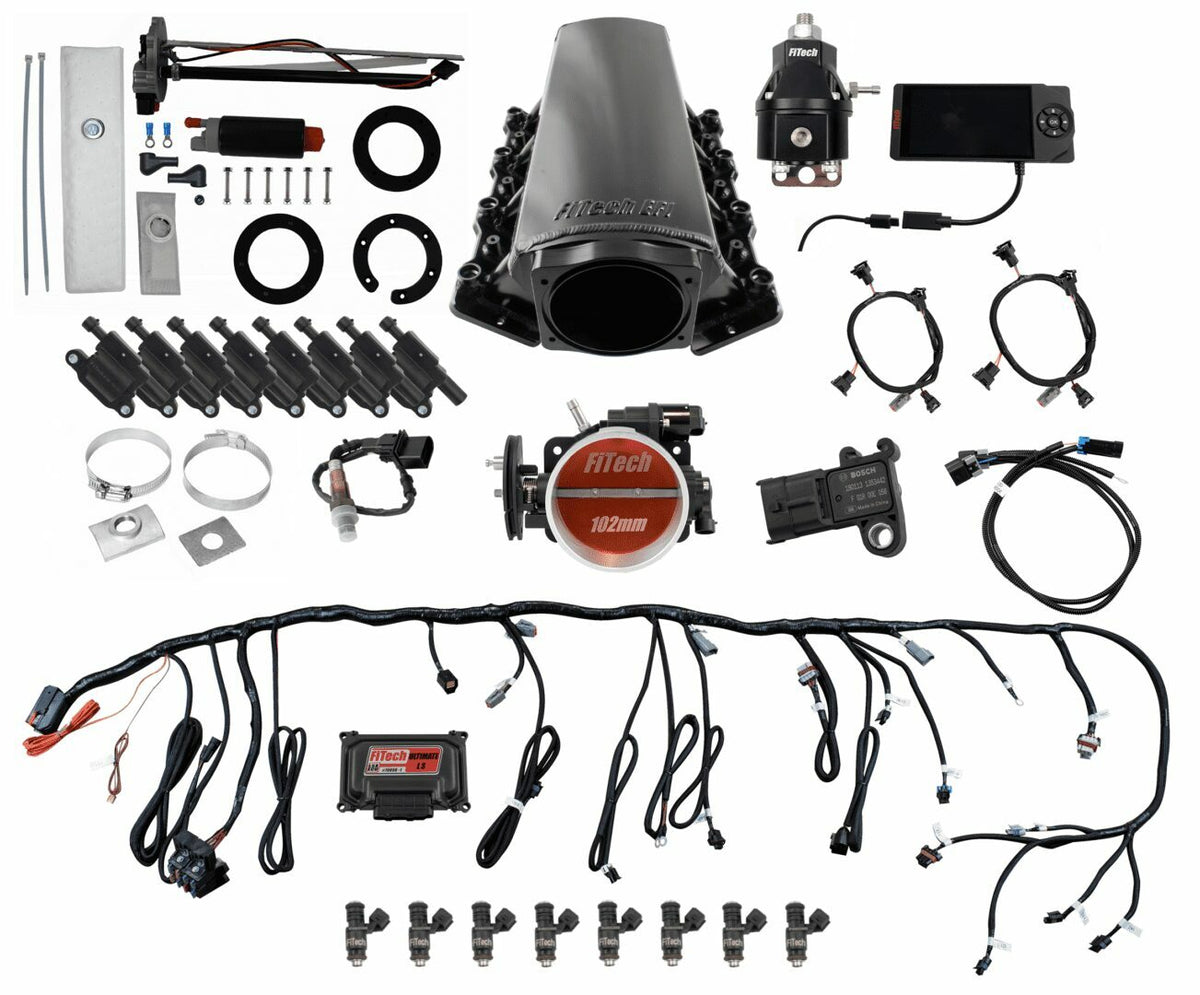 FiTech 79609 Ultimate LS Tall Master Kit 70009, 50015 Go-Fuel In-Tank Module, 54001 regulator