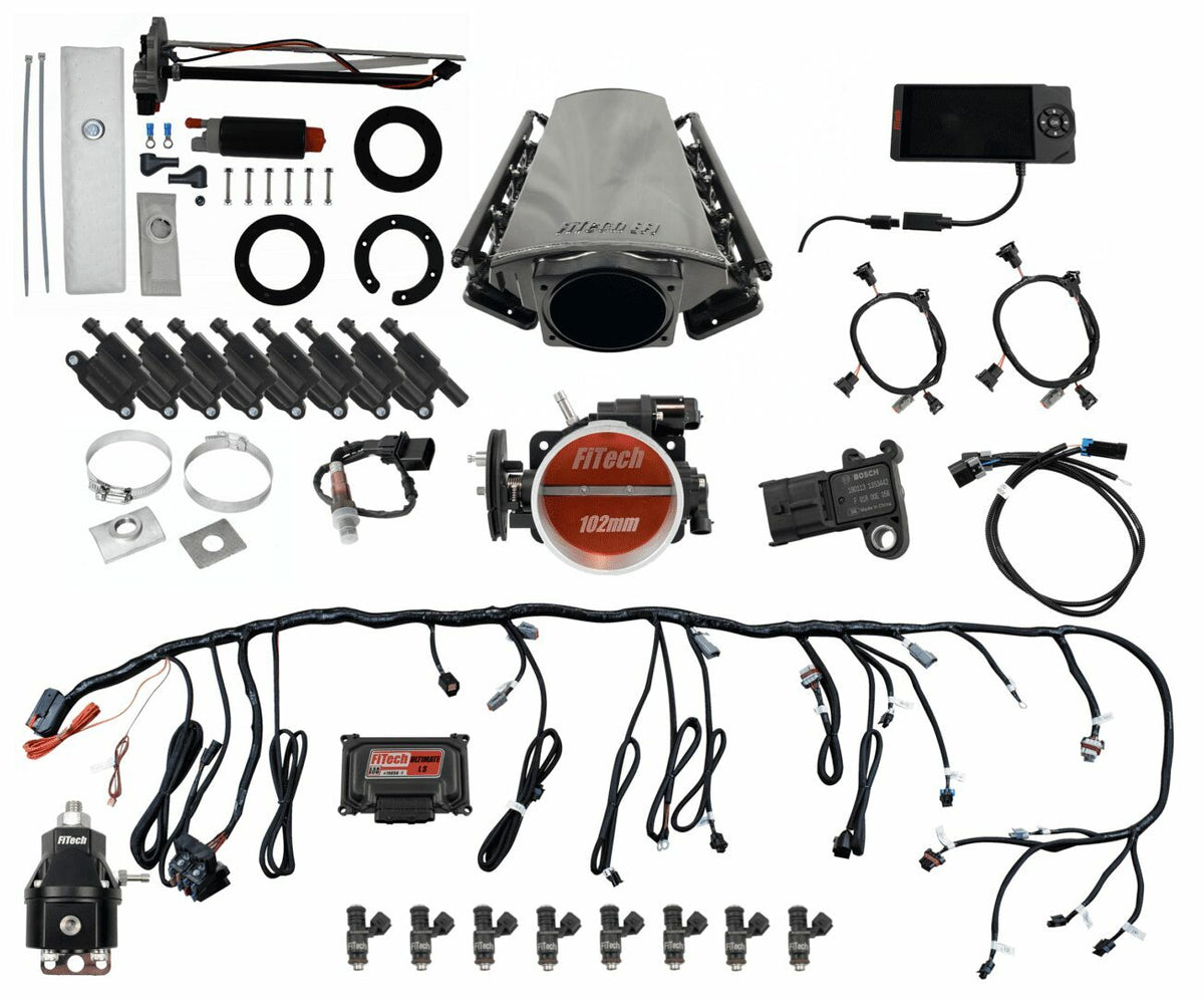 FiTech 79613 Ultimate LS Master Kit 70013 w/ 50015 Go-Fuel In-Tank Module, 54001 regulator