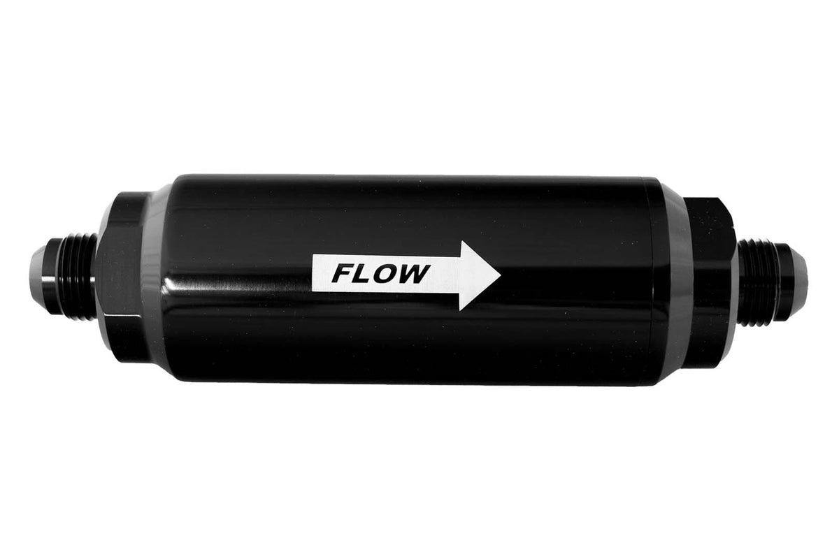 FiTech 80111 In-Line Black Billet Fuel Filter (100 µm, -10 ORB)