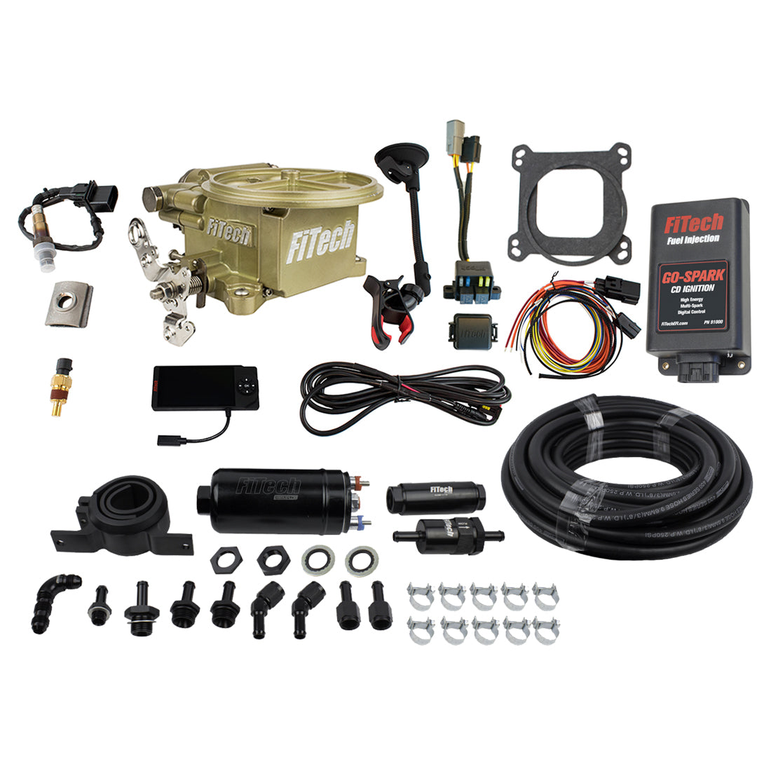 FiTech 93191 Go EFI 2 Barrel 400 HP Classic Gold EFI System Master Kit