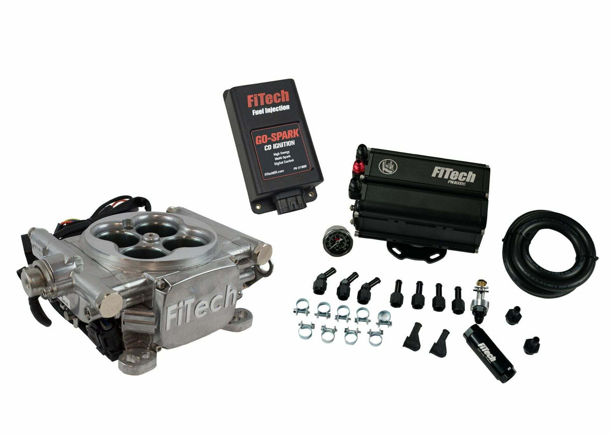 FiTech 93551 Go EFI 4 600 HP Bright Alum EFI System w/ Force Fuel Mini Delivery Master Kit