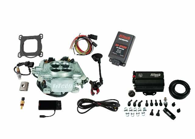 FiTech 93556 Go EFI 4 600 HP Power Adder Bright Alum EFI System w/ Force Fuel Mini Delivery