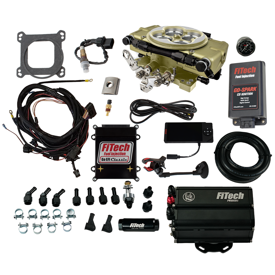 FiTech 93558 Go EFI Classic Gold 650 HP EFI System Master Kit