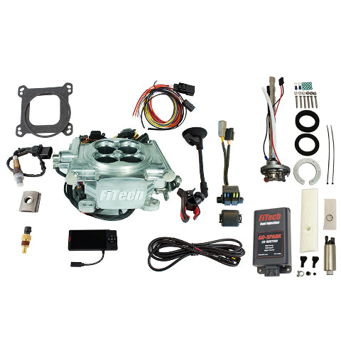 FiTech 96206 Go EFI 4 600 HP Power Adder Bright Aluminum EFI System Master Kit