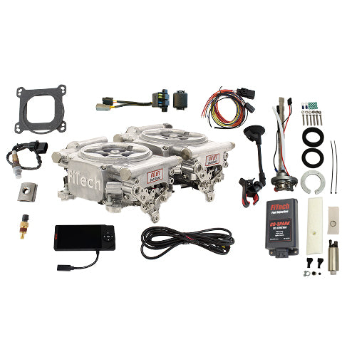 FiTech 96261 Go EFI 2x4 625 HP Bright Aluminum EFI System Master Kit