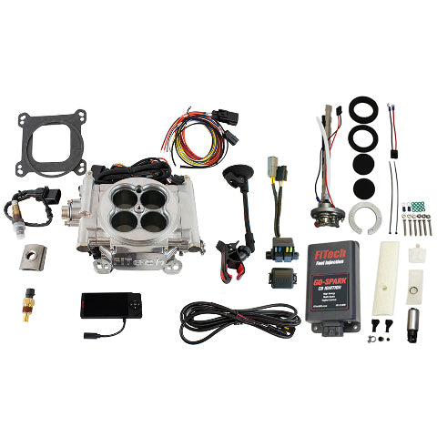 FiTech 96501 Go EFI 4 600 HP Bright Aluminum EFI System Master Kit