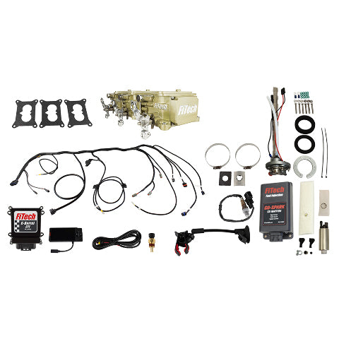 FiTech 96533 Go EFI 3x2 Tri Power 600 HP Classic Gold EFI System Master Kit