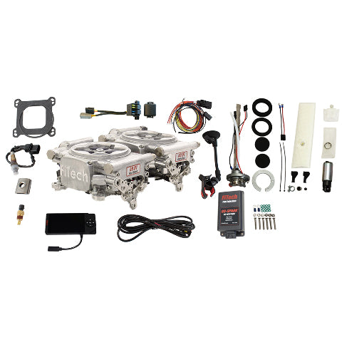 FiTech 96561 Go EFI 2x4 625 HP Bright Aluminum EFI System Master Kit