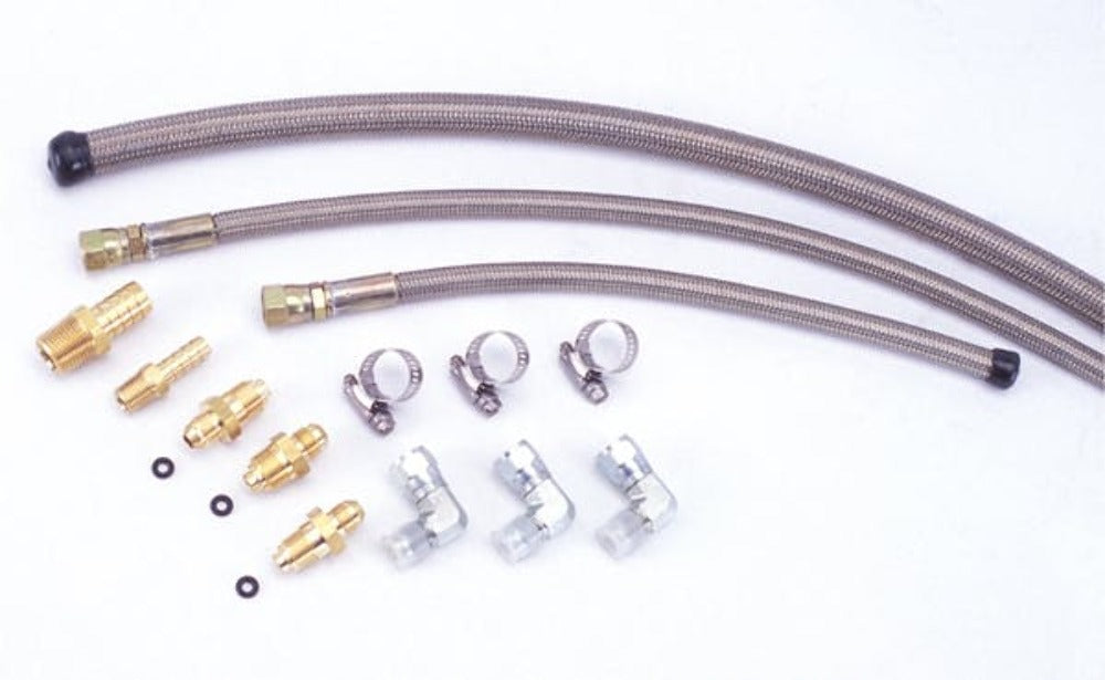 Flaming River FR1610-F Stainless Braided Hose Kit - Remote Reservoir (Ford)