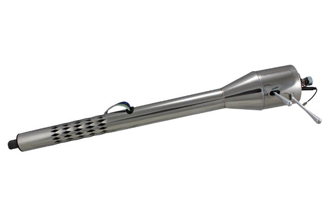 Flaming River FR20004-69SSLC Laser Cut Floorshift Tilt Column: 2 in dia; 33 length 1 DD: Polished Stainless