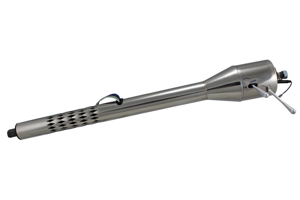 Flaming River FR20007SSLC 35 Laser Cut Floor Shift Collapsible Column with 2 OD - Polished Finish