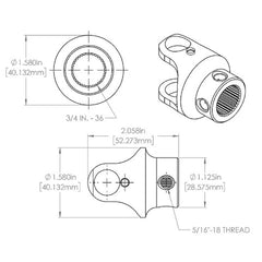 Flaming River FR2592 3/4-36 X 3/4-36 Double SS U-Joint
