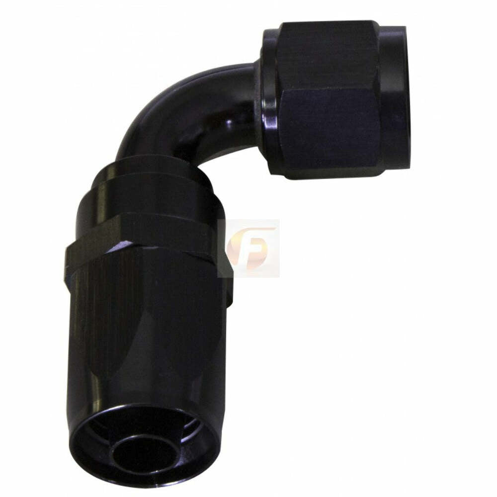 Fleece Performance -4 90 degree AN to Hose Reusable Fitting pn fpe-136-9104blk