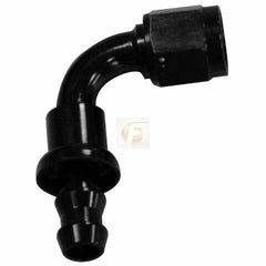 Fleece Performance -10 90 Degree AN to Hose Barb Black pn fpe-436-9010dblk