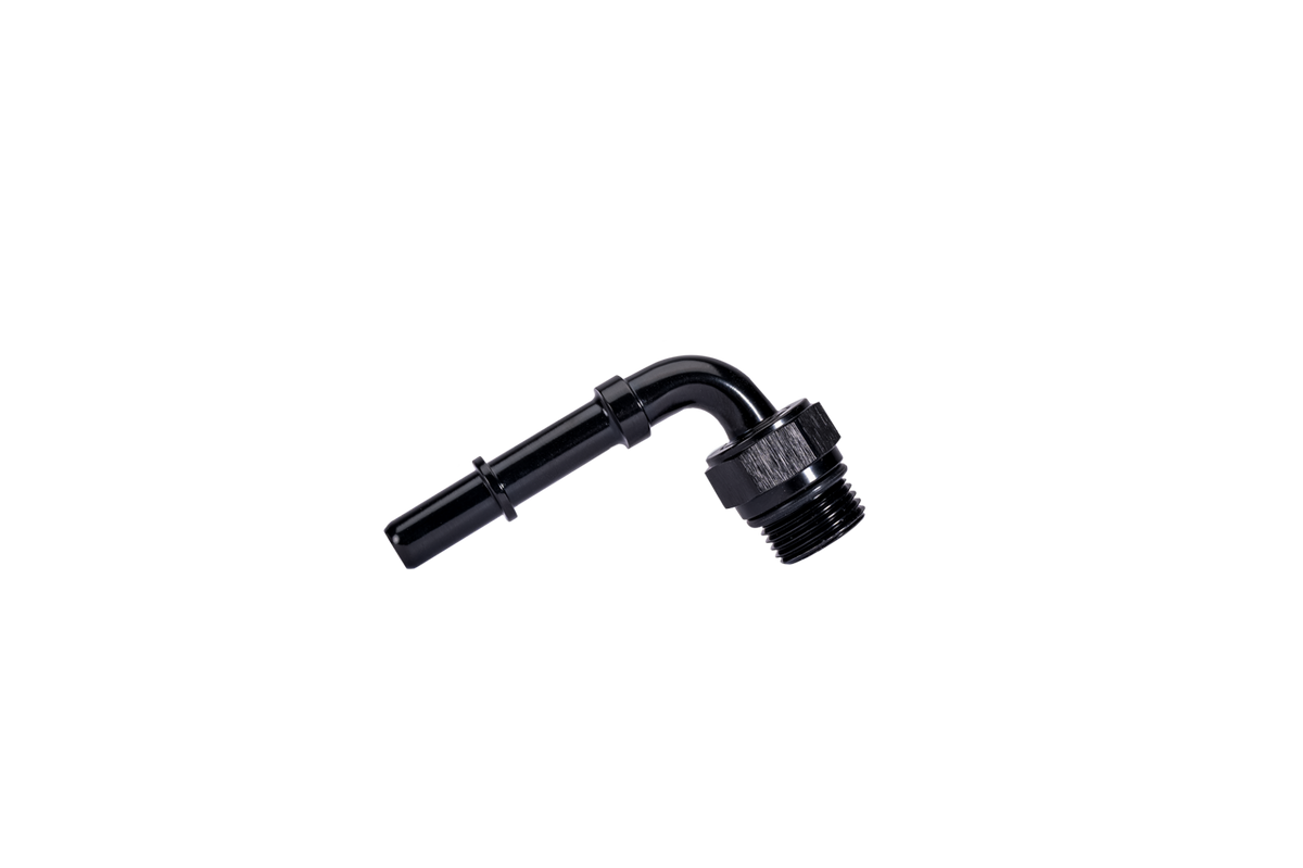 Fleece Performance 90-Degree -8 ORB to 3/8" Swivel Quick Connect Fitting FPE-APT-34-90-Q38