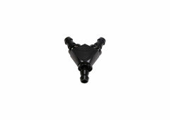 Fleece Performance 3/8 Inch Black Anodized Aluminum Y Barbed Fitting (For -6 Pushlock Hose) pn fpe-fit-y06-blk