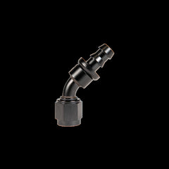Fleece Performance -8 45deg to Hose Barb Black FPE-PL-45-08