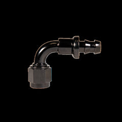 Fleece Performance -10 90deg to Hose Barb Black FPE-PL-90-10