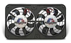 Flex-A-Lite 104308 Fan Electric 12 1/2 dual shrouded puller Lo-Profie S-blade w/control
