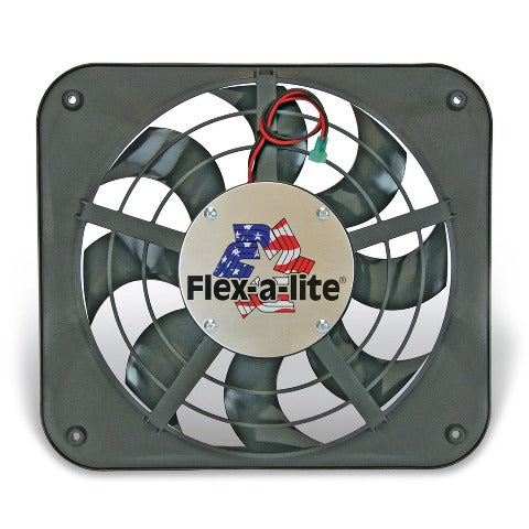 Flex-A-Lite 105400 Fan Electric 12 single shrouded Lo-Profile S-blade puller fan w/ controls